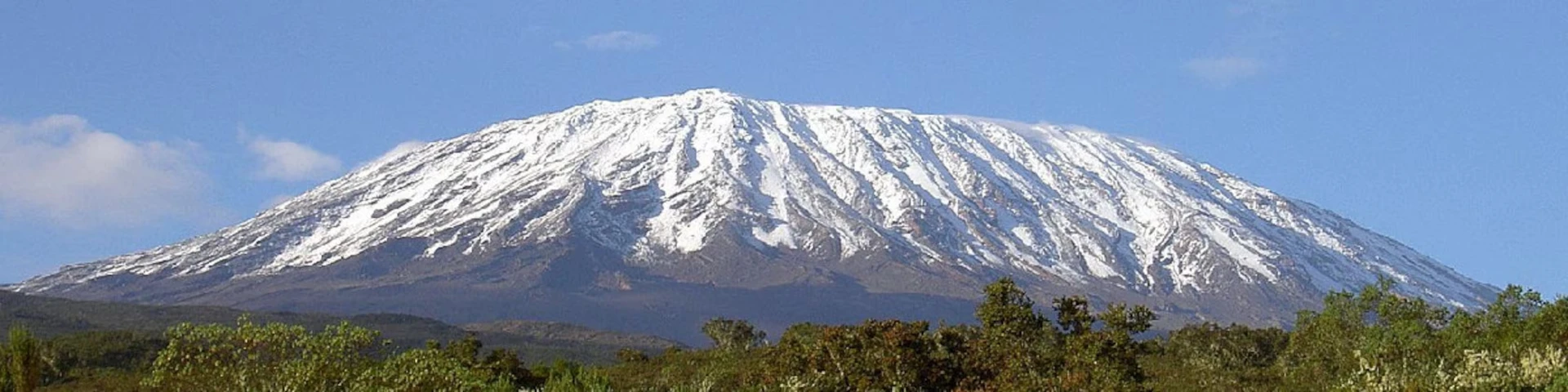 Snow-capped summit of Mount Kilimanjaro
